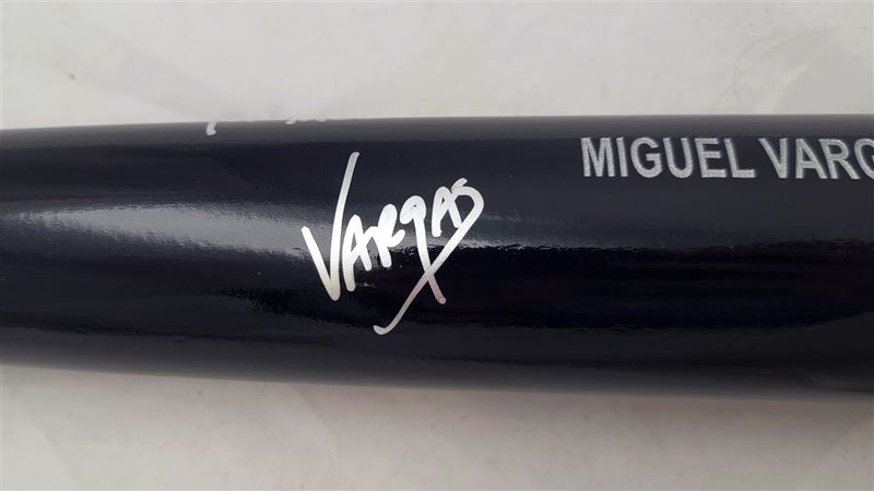 Miguel Vargas Autographed Black Rawlings Bat Los Angeles Dodgers "1st MLB Hit 8/3/22" Beckett BAS Witness #WZ59384