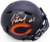 Justin Fields Autographed Chicago Bears Eclipse Black Speed Mini Helmet Beckett BAS QR #BK69299