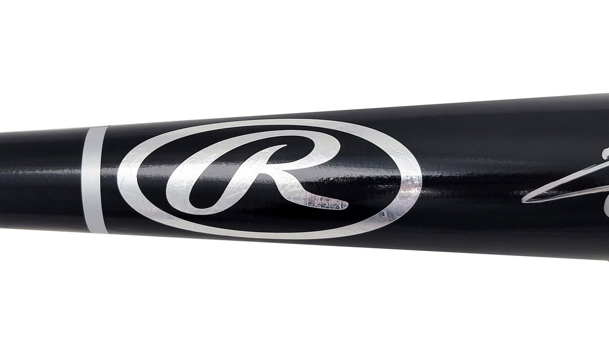 Frank Thomas Autographed Black Rawlings Game Model Bat Chicago White Sox Beckett BAS Witness Stock #209065