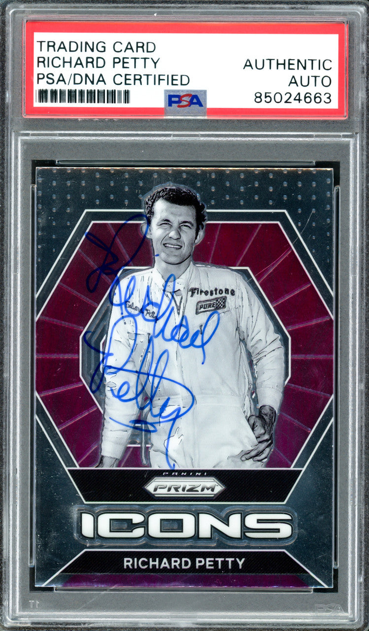 Richard Petty Autographed 2022 Panini Prizm Card #81 PSA/DNA #85024663