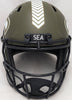 Tyler Lockett Autographed Seattle Seahawks Army Green Salute To Service Full Size Replica Speed Helmet MCS Holo Stock #209184