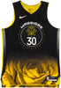 Golden State Warriors Stephen Curry Autographed Black Nike City Edition Jersey Size 48+2 JSA Stock #235473
