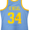 Los Angeles Lakers Shaquille Shaq O'Neal Autographed Baby Blue Authentic Mitchell & Ness 2001-02 HWC Swingman Jersey Size L Beckett BAS Witness Stock #235515