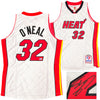 Miami Heat Shaquille Shaq O'Neal Autographed Silver Authentic Mitchell & Ness 2005-06 HWC Swingman NBA 75th Anniversary Platinum Jersey Size L Beckett BAS Witness Stock #235524