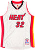 Miami Heat Shaquille Shaq O'Neal Autographed Silver Authentic Mitchell & Ness 2005-06 HWC Swingman NBA 75th Anniversary Platinum Jersey Size L Beckett BAS Witness Stock #235524