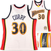 Golden State Warriors Stephen Curry Autographed White Authentic Mitchell & Ness 2009-10 HWC Swingman Rookie Year Jersey Size L JSA Stock #235499