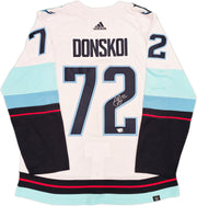 Seattle Kraken Joonas Donskoi Autographed White Adidas Authentic Jersey Size 54 With Inaugural Season Patch Fanatics Holo Stock #235586