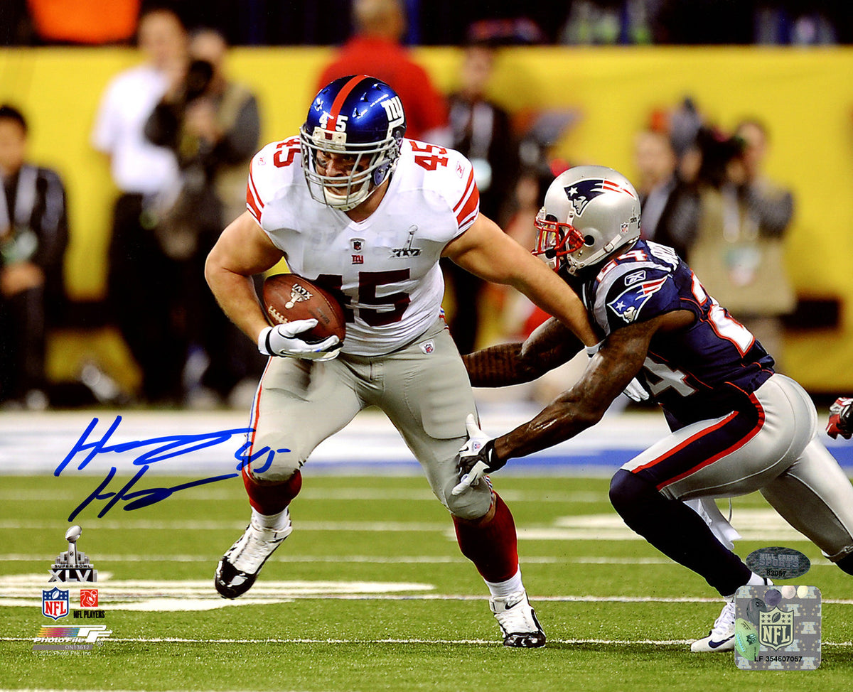 Henry Hynoski Autographed 8X10 Photo New York Giants Super Bowl XLVI MCS Holo Stock #208904