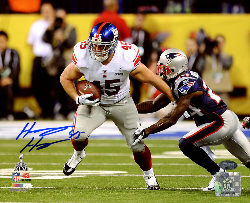 Henry Hynoski Autographed 8X10 Photo New York Giants Super Bowl XLVI MCS Holo Stock #208904
