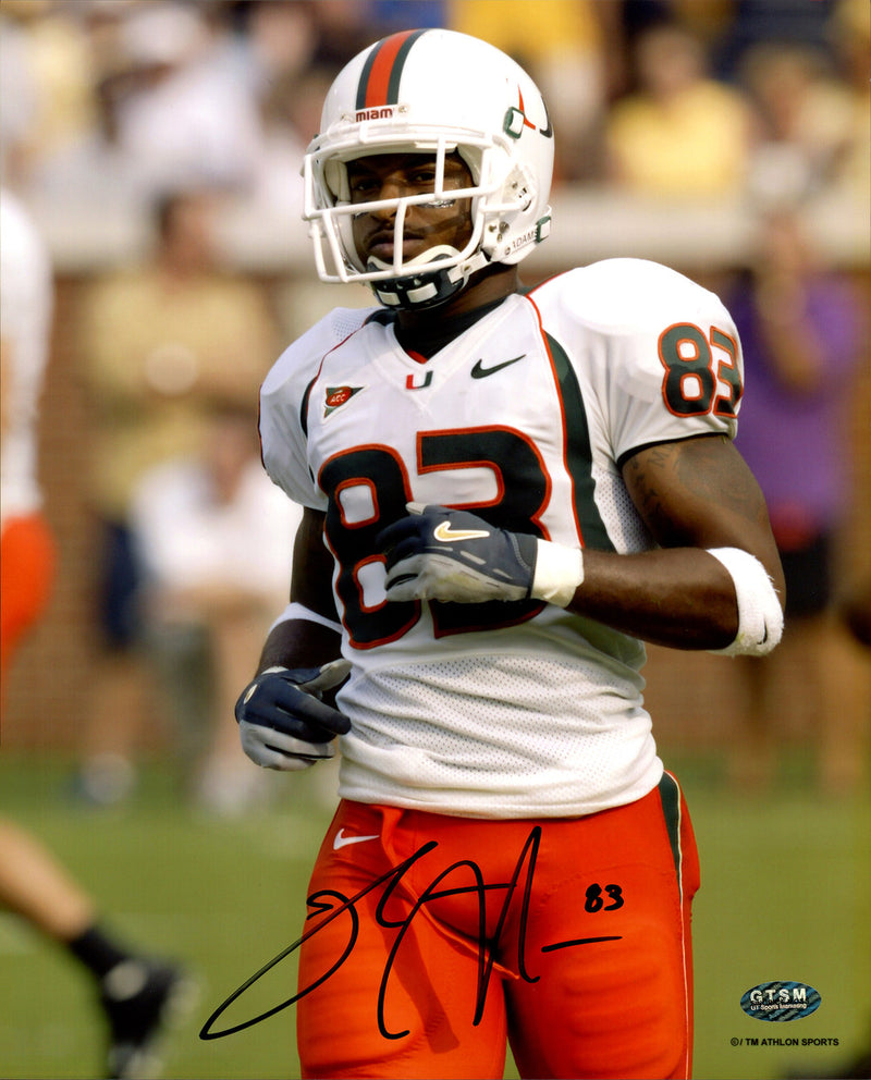 Sinorice Moss Autographed 8X10 Photo Miami Hurricanes GTSM Stock #208960