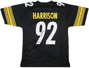 Pittsburgh Steelers James Harrison Autographed Black Jersey Beckett BAS Witness Stock #253382