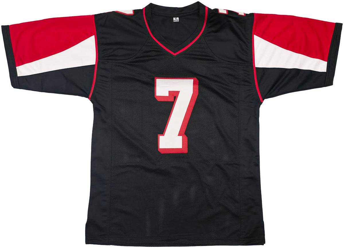 Atlanta Falcons Michael Vick Autographed Black Jersey Beckett BAS Witness Stock #253383