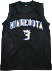 Minnesota Timberwolves Stephon Marbury Autographed Black Jersey Beckett BAS Witness Stock #253386
