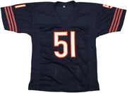 Chicago Bears Dick Butkus Autographed Blue Jersey Beckett BAS Witness Stock #253323
