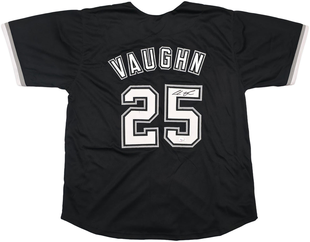 Chicago White Sox Andrew Vaughn Autographed Black Jersey Beckett BAS Witness Stock #253324