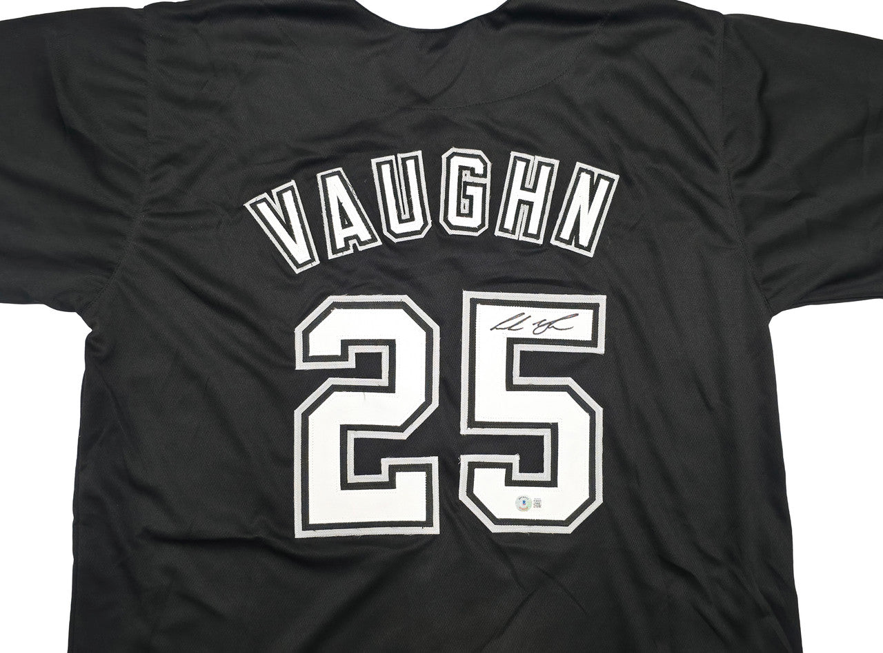 Chicago White Sox Andrew Vaughn Autographed Black Jersey Beckett BAS Witness Stock #253324