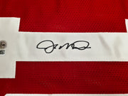 San Francisco 49ers Joe Montana Autographed Red Jersey Beckett BAS QR Stock #253485