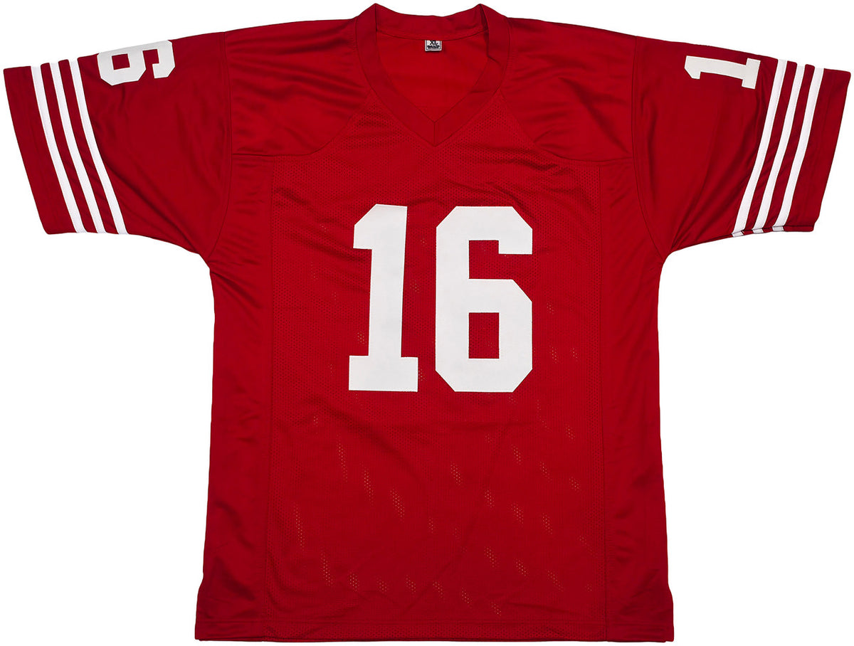 San Francisco 49ers Joe Montana Autographed Red Jersey Beckett BAS QR Stock #253485