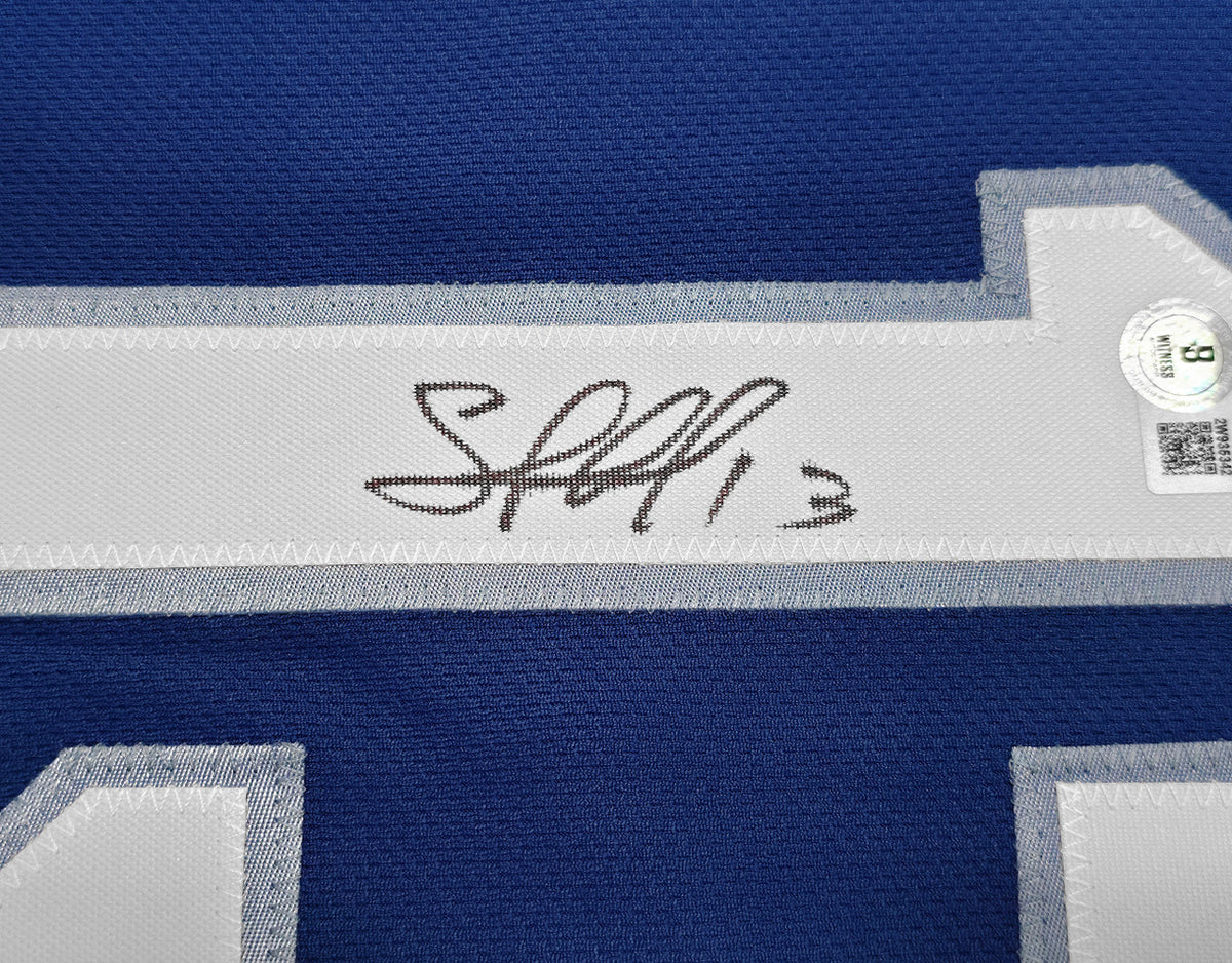 Kansas City Royals Salvador Perez Autographed Blue Nike Authentic Collection Jersey Size 44 Beckett BAS Witness Stock #253491