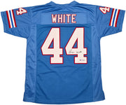 Houston Oilers Lorenzo White Autographed Blue Jersey Beckett BAS QR Stock #253495