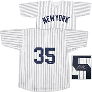 New York Yankees Clay Holmes Autographed White Pinstripes Jersey Beckett BAS QR Stock #253280