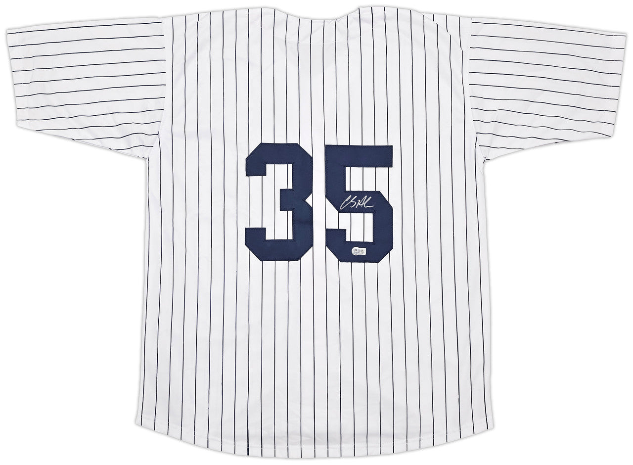 New York Yankees Clay Holmes Autographed White Pinstripes Jersey Beckett BAS QR Stock #253280