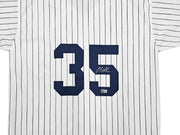 New York Yankees Clay Holmes Autographed White Pinstripes Jersey Beckett BAS QR Stock #253280