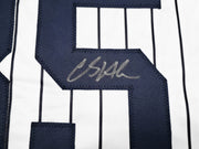 New York Yankees Clay Holmes Autographed White Pinstripes Jersey Beckett BAS QR Stock #253279