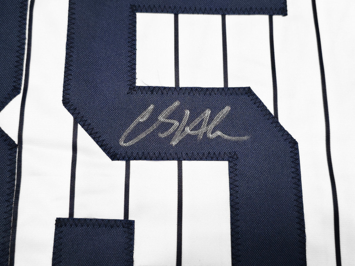 New York Yankees Clay Holmes Autographed White Pinstripes Jersey Beckett BAS QR Stock #253279