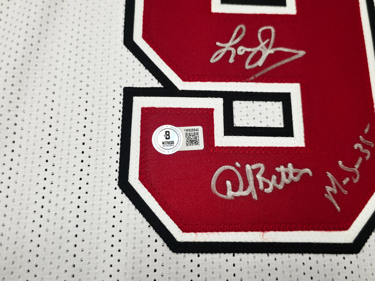 UNLV Runnin Rebels 1990 NCAA Champions Autographed White Jersey With 13 Signatures Including Larry Johnson Beckett BAS Witness Stock #252796