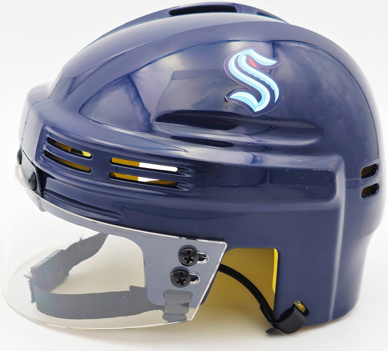Andre Burakovsky Autographed Seattle Kraken Blue Mini Helmet Fanatics Holo Stock #234979