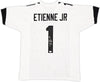 Jacksonville Jaguars Travis Etienne Autographed White Jersey Beckett BAS Witness Stock #220897