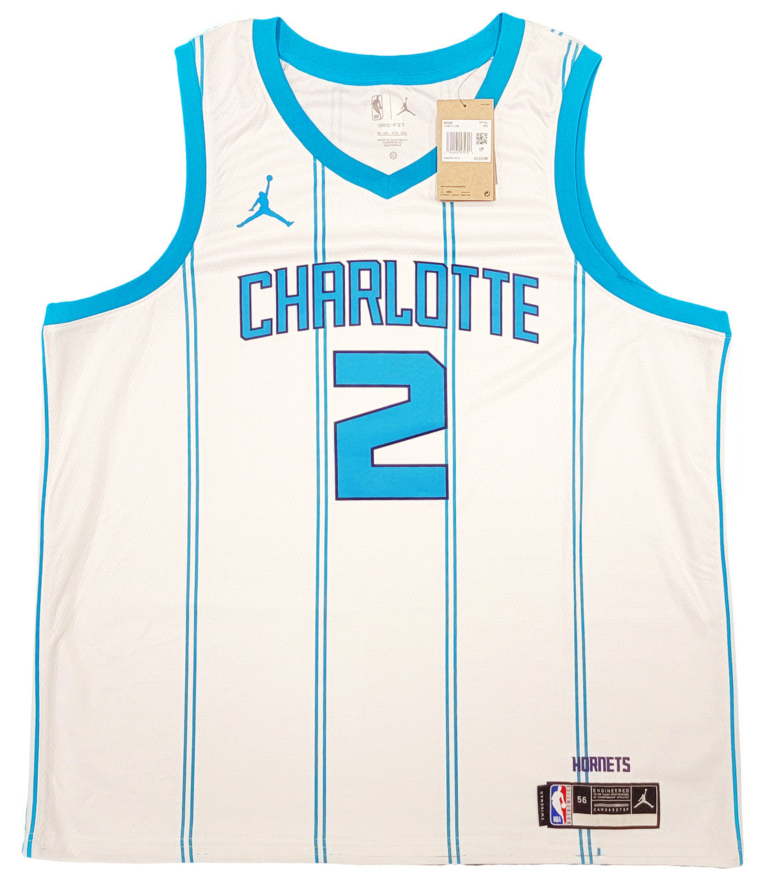 Charlotte Hornets LaMelo Ball Autographed White Nike Swingman Jersey Size XXL Beckett BAS QR Stock #209488