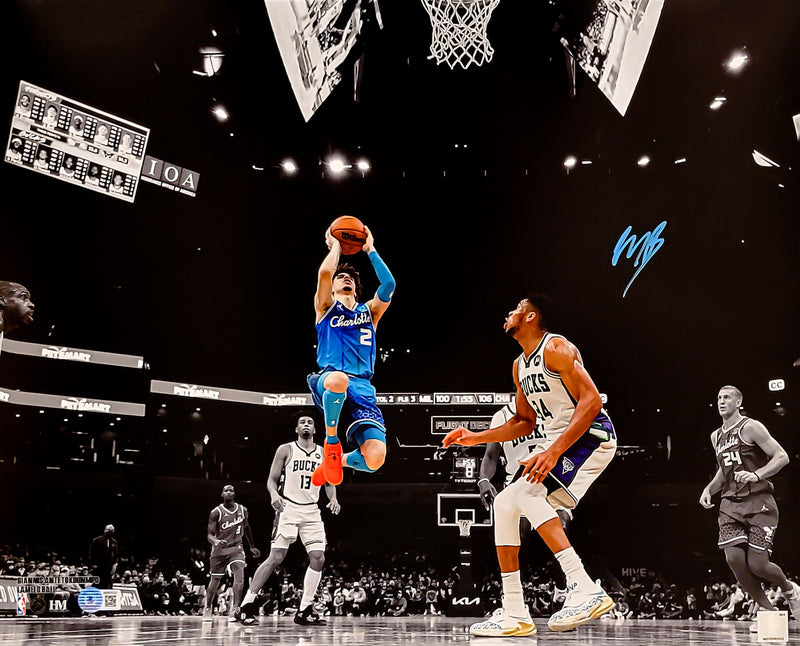 LaMelo Ball Autographed 16x20 Photo Charlotte Hornets Beckett BAS QR Stock #209479