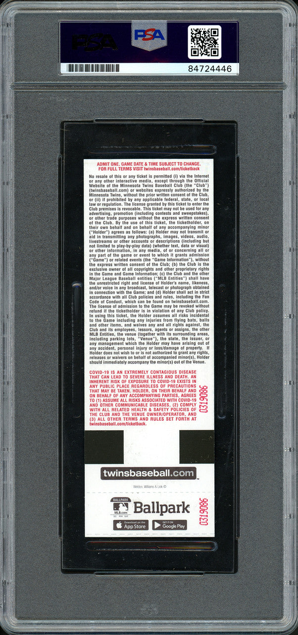 Julio Rodriguez Autographed MLB Debut Ticket Seattle Mariners Harmon Killebrew Statue Picture PSA/DNA #84724446