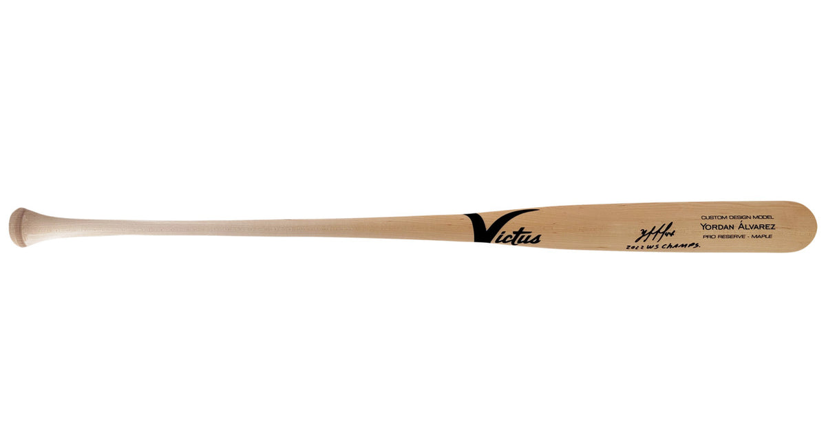 Yordan Alvarez Autographed Blonde Victus Player Model Bat Houston Astros "2022 WS Champs" Beckett BAS Witness Stock #210083