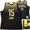 Denver Nuggets Nikola Jokic Autographed Black Authentic Mitchell & Ness HWC Swingman 2016 All Star Game World Jersey Size XL JSA Stock #221499