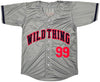 Charlie Sheen Autographed Gray Jersey Major League Ricky 'Wild Thing' Vaughn Beckett BAS Witness Stock #221306