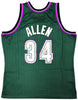 Milwaukee Bucks Ray Allen Autographed Green Authentic Mitchell & Ness 1996-97 Ray Allen HWC Swingman Jersey Size XL Beckett BAS Witness Stock #221292