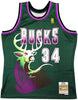 Milwaukee Bucks Ray Allen Autographed Green Authentic Mitchell & Ness 1996-97 Ray Allen HWC Swingman Jersey Size XL Beckett BAS Witness Stock #221292