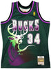 Milwaukee Bucks Ray Allen Autographed Green Authentic Mitchell & Ness 1996-97 Ray Allen HWC Swingman Jersey Size L Beckett BAS Witness Stock #221291