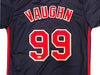 Charlie Sheen Autographed Navy Jersey Major League Ricky 'Wild Thing' Vaughn Beckett BAS Witness Stock #221304