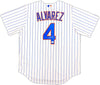 New York Mets Francisco Alvarez Autographed White Nike Jersey Size L Beckett BAS Witness Stock #221297