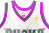 Milwaukee Bucks Ray Allen Autographed White Authentic Mitchell & Ness 1996-97 Ray Allen HWC Swingman Jersey Size L Beckett BAS Witness Stock #221293