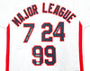 Major League Charlie Sheen, Corbin Bernsen & Tom Berenger Autographed White Jersey Beckett BAS Witness Stock #221309