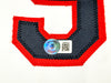 Major League Charlie Sheen, Corbin Bernsen & Tom Berenger Autographed White Jersey Beckett BAS Witness Stock #221309