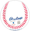 Evan Carter Autographed Official 2023 World Series Logo MLB Baseball Texas Rangers Beckett BAS Witness Stock #221324