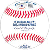 Josh Jung Autographed Official 2023 World Series Logo MLB Baseball Texas Rangers "23 WS Champs" Beckett BAS Witness Stock #221327