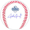 Josh Jung Autographed Official 2023 World Series Logo MLB Baseball Texas Rangers Beckett BAS Witness Stock #221328