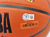 John Stockton & Karl Malone Autographed Composite Leather Utah Jazz Logo Basketball Beckett BAS Witness Stock #235782